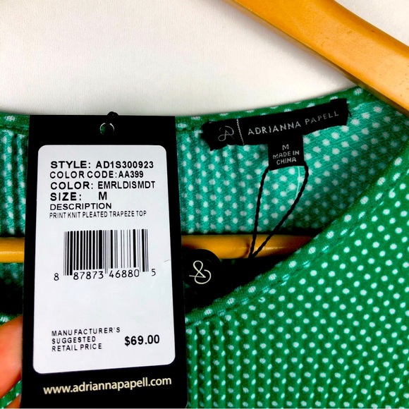 Adrianna Papell Trapeze Knit Long Sleeve Top M - Picture 3 of 6